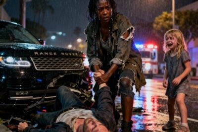 A homeless Black woman found a millionaire injured and holding a child in the rain — and was stunned when she realized who he was…