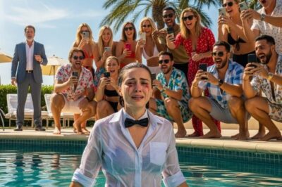 The Poor Waitress Was Pushed Into The Pool, Everyone Laughed At Her, Then A Millionaire Walked In And Did This Leaving Everyone Speechless…