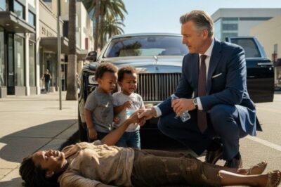 Homeless black woman collapsed on the side of the road, her 2 year old twins cried in despair until a billionaire walked by and did this…