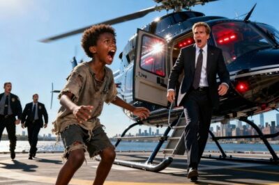 “Don’t get on that helicopter! It’s about to explode!” — A homeless Black boy shouted to a wealthy billionaire, and the truth that followed left everyone stunned…