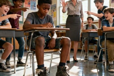 The poor Black boy was mocked and bullied by his classmates for wearing torn shoes — but what the teacher discovered about him left the whole class speechless…