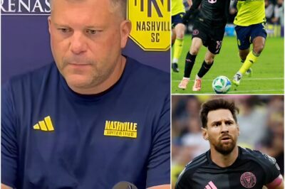“HE’S A CHEATER!” Just minutes after being eliminated from the MLS playoffs, Nashville’s head coach, BJ Callaghan, ACC– USED Lionel Messi of using unsportsmanlike tricks during the match and demanded that MLS open an immediate investigation. Five minutes later, Messi himself lifted his head coldly, flashed a defiant smile, and uttered twelve chilling words that left Callaghan speechless, stunned the media, and sent the crowd into a frenzy, generating millions of reactions.