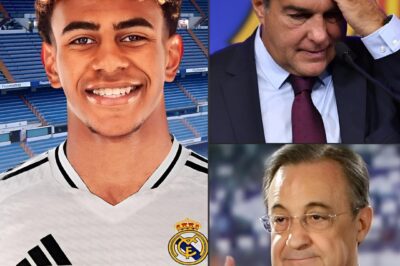 Shocking news! Real Madrid is offering a staggering €200 million for Lamine Yamal, leaving FC Barcelona in shock. Joan Laporta immediately sent a plea and a promise, along with an eight-word response, to Florentino Pérez to abandon his interest in the Catalan player…