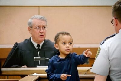 A Little Boy Points at Police Officer in Court, What He Said Left Everyone Speechless…