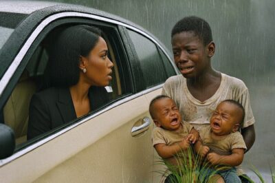 Billionaire Lady Sees A Boy Begging In The Rain With Twin Babies, What She Discovered Made Her Cry