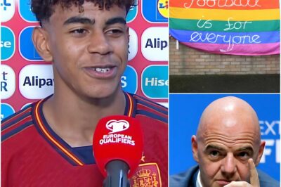 10 minutes ago, the runner-up for the 2025 Ballon d’Or, Lamine Yamal, sparked a huge controversy by declaring that he will not attend football’s “Pride Night.” He emphasized: “This sport should focus only on performance on the field, without getting involved in political issues or social movements.” The most shocking thing is that FIFA immediately imposed a sanction for these statements, arguing that they affect the LGBT community’s sponsorship of football.