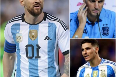 LIVE: Lionel Messi shocked the entire Argentine national team by issuing an ultimatum demanding the immediate removal of Julián Álvarez from the squad that same night. Tensions escalated when he declared: “Without me, they can forget about winning the 2026 World Cup.” Ten minutes later, head coach Lionel Scaloni fired back with a shocking statement, forcing the Argentine Football Association to release an urgent announcement to calm the situation.