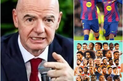 BREAKING NEWS: FIFA President Gianni Infantino has revealed the REAL REASON why the promotional image of the 2026 World Cup was changed. The reason has nothing to do with either Messi or Cristiano Ronaldo… The real reason comes from an important Barcelona player. Details below…
