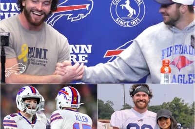 🚨SHOCKING: JOSH ALLEN UNEXPECTEDLY GIVES DAWSON KNOX A “PRICELESS” GIFT – THE NEW FATHER BURSTS INTO TEARS! 😭💙 During practice after the dramatic win against the Patriots (Knox scored 2 TDs and set a franchise record), Josh Allen unexpectedly approached Dawson Knox – his closest friend on the court – and personally handed him a special gift… Dawson Knox, a strong man, couldn’t control his emotions. He hugged Josh tightly, his eyes reddened, and burst into tears right there in the locker room! “Josh is my true brother. This gift isn’t gold or silver, but it means everything. Noa will grow up with Bills Mafia, and have ‘Uncle Josh,’ the greatest quarterback, as his godfather… I can’t describe how happy I am.”