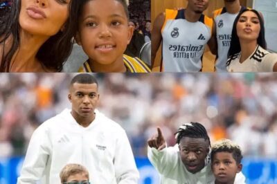 🌟 Hollywood Meets Bernabéu: Saint West Steals the Spotlight Alongside Vinícius Jr. and Kylian Mbappé. 🌟 Kim Kardashian’s son, Saint West, caused a sensation at the Santiago Bernabéu stadium when he unexpectedly took to the field with Vinícius Jr., blending the glamour of Hollywood with the fervent passion of European football. Cameras flashed, fans gasped, and in just minutes, an ordinary matchday transformed into an unexpected viral moment. When celebrities and football meet — magic happens.