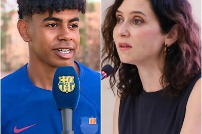 “THAT POLITICS FULL OF HATE, WHO DO YOU THINK YOU ARE TO TALK TO ME WITH THAT DISGUSTING TONE?” Lamine Yamal broke out unexpectedly in the middle of prime time, leaving Isabel Díaz Ayuso pale and visibly shaking. Before millions of viewers, Ayuso tried to force a smile to justify having wasted millions of dollars of public money on luxurious parties and privileges for her close circle. But Yamal did not relent: each razor-sharp question shattered every excuse, starkly exposing the hypocrisy and arrogance of the ruling elite. The set was paralyzed in absolute silence, social networks exploded and the image that Ayuso had built for years completely collapsed, with no possibility of recovery. SEE FULL HERE 👇👇: