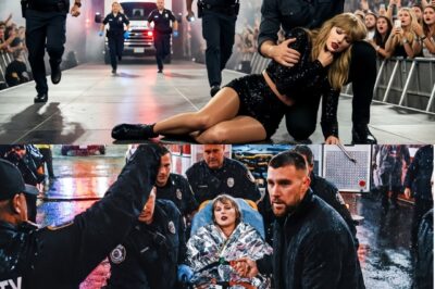 Panic on stage! Travis Kelce rushes to save Taylor Swift after a sudden medical emergency — the pop superstar stumbles and collapses in front of tens of thousands of fans, and Travis frantically calls for an ambulance as screams ripple through the crowd, leaving the entire stadium frozen and fans in tears.