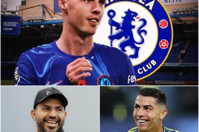THE FOOTBALL WORLD WAS LEFT STUNNED AFTER A SECRET MEETING THAT CHANGED EVERYTHING FOR A SURPRISING CHELSEA STAR! When Cole Palmer – the rising star of Chelsea – walked into what he thought was a routine tactical meeting, he never expected to find Cristiano Ronaldo and Sergio Agüero waiting for him. What happened next rocked the football world and set new standards for young players: a $50 million sponsorship deal was placed on the table – a huge sum promising to secure his family’s future for many years to come. This wasn’t just about money – it was a revolution: for the first time, a young player received a major brand deal on par with the world’s top stars, paving the way for the next generation of players.