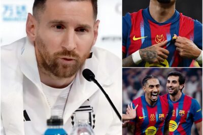 HOT NEWS: Legend Lionel Messi has spoken after Barcelona’s agonizing 3-2 victory over Real Madrid at the King Abdullah Sports City Stadium, releasing an extremely forceful statement that left Real Madrid and all those who doubted in silence. Messi roared: “This match is the answer to all those who dared to doubt Raphinha’s character. Under the suffocating pressure of the Real Madrid defense, he stood firm as a rock. Raphinha does not need applause, he only needs the ball to close the match. That is the essence of a true leader!” And what Raphinha did next… made Messi feel even more proud and left everyone with their mouths open 👇👇