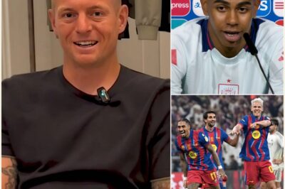 Barcelona is only happy about the Super Cup… but the Champions League? THEY ARE SURE THEY CAN’T WIN ANY INTERNATIONAL TITLE!” Former Real Madrid player Toni Kroos ‘attacks without mercy’, criticizes the risky style of play and warns: if Pedri, Lamine Yamal or Raphinha have a bad day, they will fly away immediately! Instantly, the ‘wunderkind’ Lamine Yamal EXPLODES WITH FURY, teaching Toni Kroos a lesson with just 8 words that force Kroos to apologize on the spot