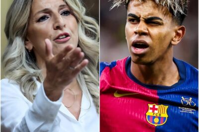« SIT DOWN, BARBIE! » FC Barcelona’s young star winger Lamine Yamal was rudely interrupted on a live television show when Yolanda Díaz publicly called him a “TRAITOR”, just for refusing to participate in an LGBTQ+ awareness campaign promoted by the organization she represents during the 2026 season. Minutes later, when Yolanda Díaz tried to extend the confrontation and further increase the tension, she received a cold and cutting response from the young Spanish footballer – so forceful that the set suddenly became completely silent, while she visibly recoiled in her seat. Shortly after, the audience burst into applause—not to support Yolanda Díaz, but to support Lamine Yamal. With just ten words, the 18-year-old boy transformed a heated debate into a lesson in calm, respect and self-control in the face of political and media pressure.
