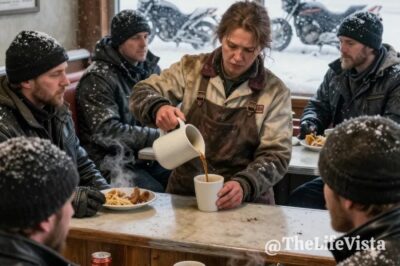 On the Coldest Night of the Year, a Waitress Sheltered Twenty-Five Freezing Bikers—By Dawn, Fifteen Hundred Hells Angels Ringed Her Diner, and a Billionaire’s Arrival Uncovered a Buried Past as the Storm Screamed Outside