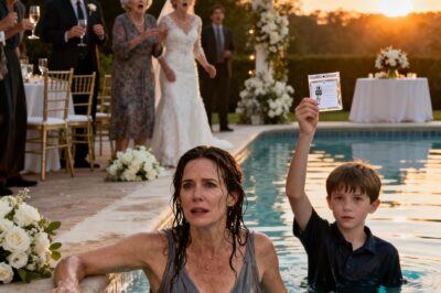 At my sister’s wedding, my mother said, “you’re single and alone. You don’t need a house. Give it to your sister.” When I refused, she shoved me into the pool. Then, my 10-year-old son pulled something from his pocket and said, “grandma… do you know what this is?” In that moment, my mother and sister froze in complete silence.