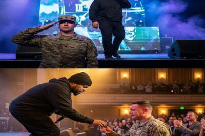 A YOUNG SOLDIER RAISED HIS HAND IN SALUTE. ICE CUBE DID SOMETHING THAT WAS NEVER IN THE SCRIPT.