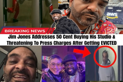 The internet is EXPLODING! 50 Cent just EVICTED Jim Jones from his podcast studio over a massive $180,000 unpaid rent debt! Fif posted a savage warning: “Fix every door you kick or I’ll kick your a**!” But the craziest part? Security video caught Jim desperately trying to BREAK IN after the locks were changed! The real reason their secret partnership turned into a violent feud involves…