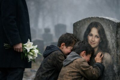 A Millionaire Visits His Late Wife’s Grave—Then Hears Twin Boys Crying “Mom.”  The Moment Uncovers a Truth Hidden for Eight Years, Leaving Him Profoundly Shocked