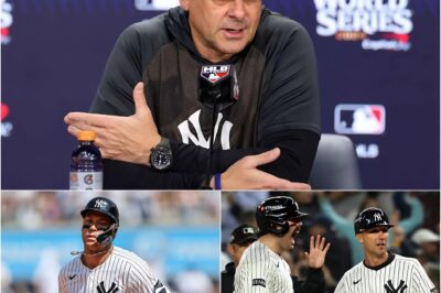 “Right after yesterday’s practice, he coldly told me that he wanted to leave the New York Yankees during this transfer window. At that moment, the pain was truly indescribable!” 🚨🚨 Breaking down in tears during the press conference, head coach Aaron Boone reacted as one of the New York Yankees’ biggest stars — the player the entire team had placed its full trust in during every decisive game — officially confirmed his departure: “It is truly heartbreaking to witness him leave the club at a time when the team is going through such difficult and unforgiving circumstances, just as the preseason is about to begin.”