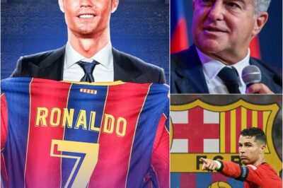 THE MIDNIGHT DEAL: RONALDO AND LAPORTA SECRETLY SIGNED IN A BARCELONA RESTAURANT! 🤫 After paying $100 million to leave Saudi Arabia, CR7 was spotted discreetly entering Joan Laporta’s residence at 2 a.m. 🍷 In tears during his farewell, Cristiano wants to prove he’s still the king by joining Real Madrid’s arch-rivals. “This is the biggest challenge of my life,” he reportedly confided to his inner circle. The football world is in total shock!