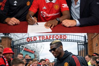 OFFICIAL NOW: Paul Pogba spotted signing autographs for Man united fans amid speculation that the France international have agreed to re-join Man United on a 1yr deal,New Jersey Number confirmed