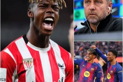 “I’M IN CHARGE OR I DON’T PLAY: NICO WILLIAMS’ ULTIMATUM TO HANSI FLICK!”: THE EARTHQUAKE. In the coach’s office, shrouded in DEAD SILENCE, the young forward laid down his conditions. NO ONE EXPECTED IT, but with this audacious demand that challenges the locker room hierarchy, EVERYTHING BEGINS TO COLLAPSE for Flick’s authority. What demand from Nico Williams provoked the German coach’s fury? THE TRUTH IS IN THE COMMENTS…